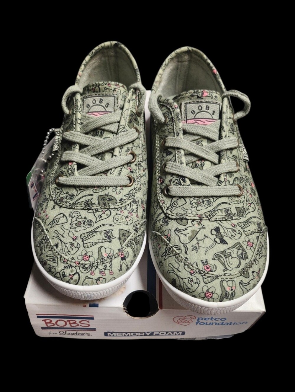 Skechers BOBS B Cute Paw House Women's Sneakers Olive Multi NIB - Picture 4 of 11